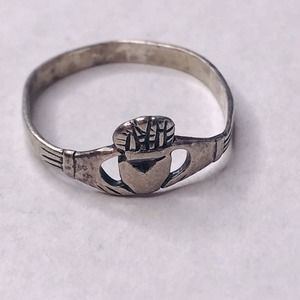Ring Sterling Silver Irish Claddagh Size 7.5 925 PGDA Band